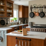 A well arranged kitchen to show how to utilize space in a small kitchen to get maximum use of it