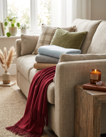 Cashmere throw blanket