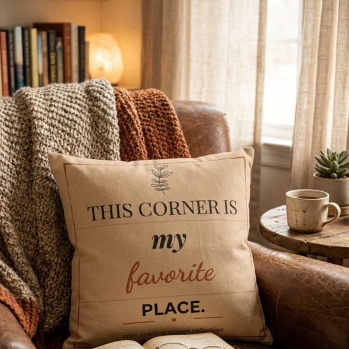 Reading corner throw pillow MU