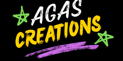 Website logo with the words Agas Creations